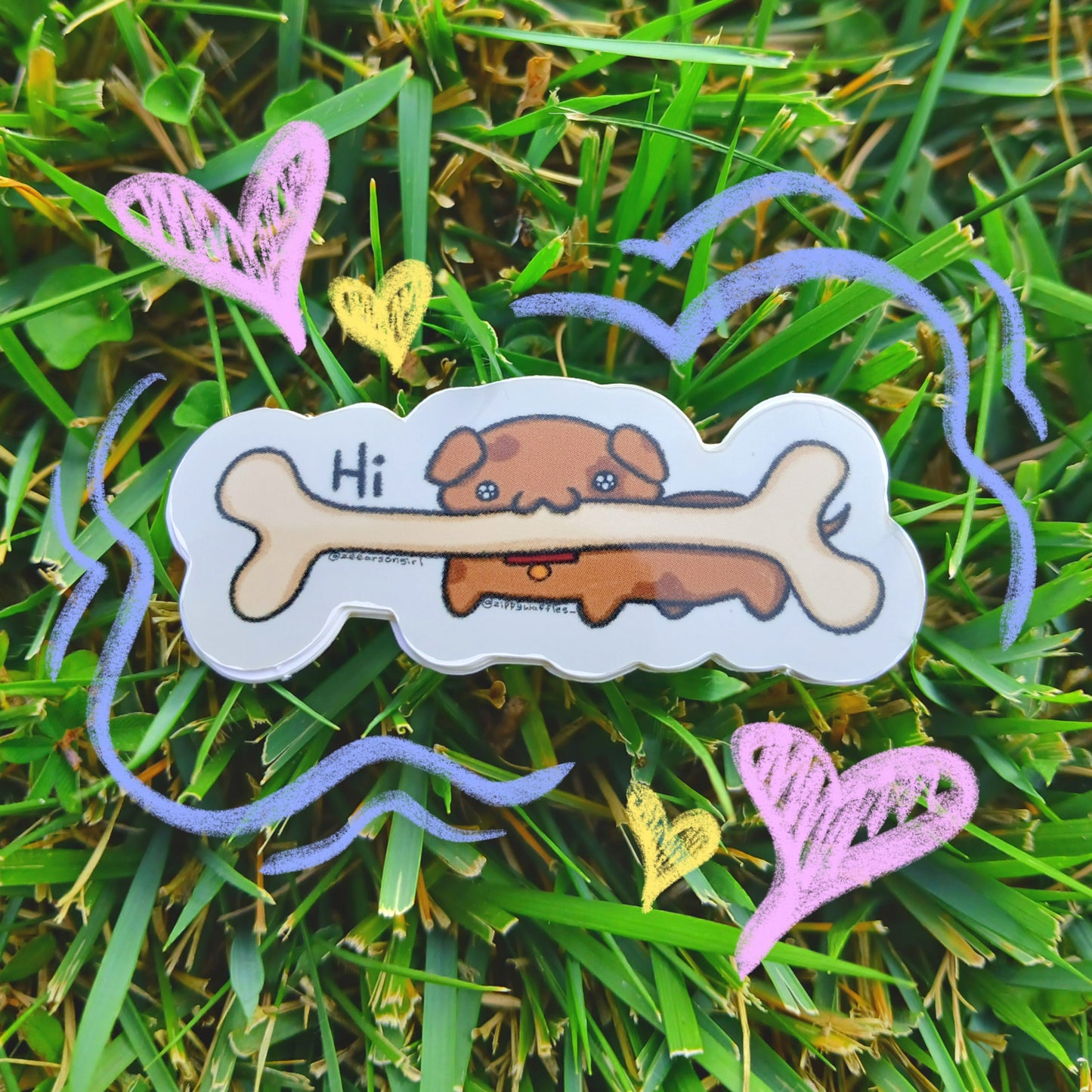 Vinyl Funny Puppy With Bone Sticker