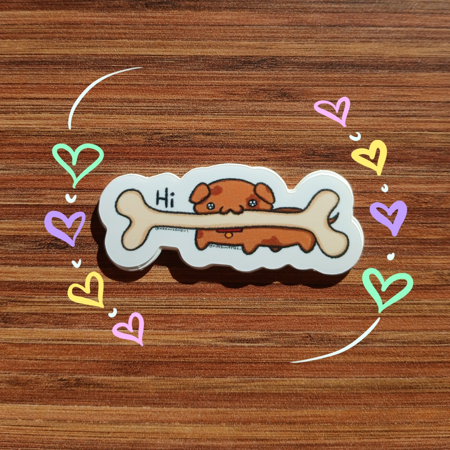 Vinyl Funny Puppy With Bone Sticker
