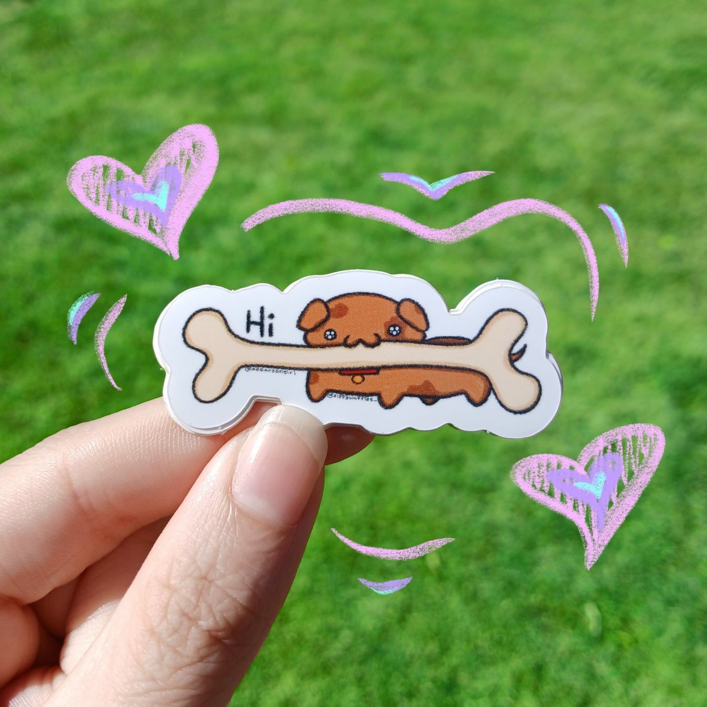 Vinyl Funny Puppy With Bone Sticker