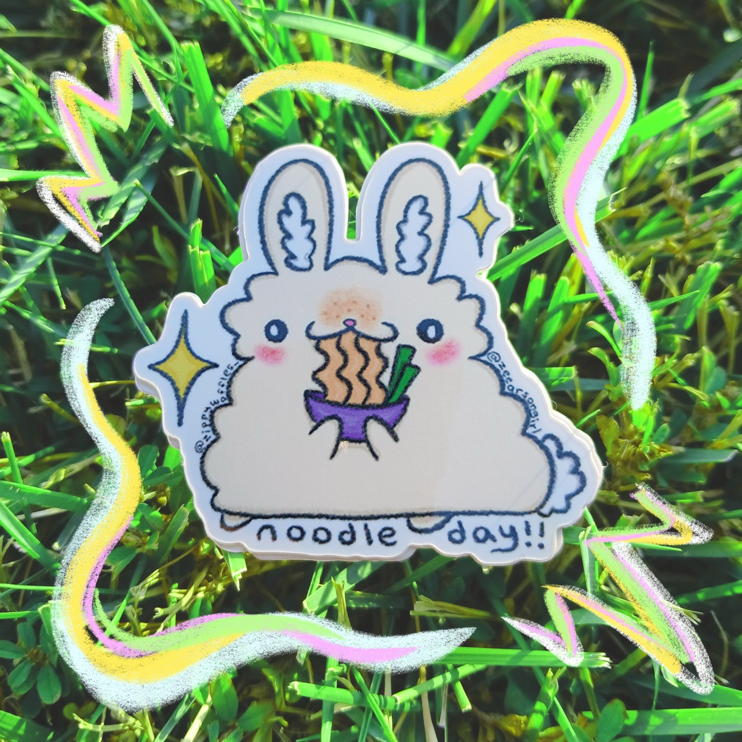 Vinyl Noodle Bunny Sticker