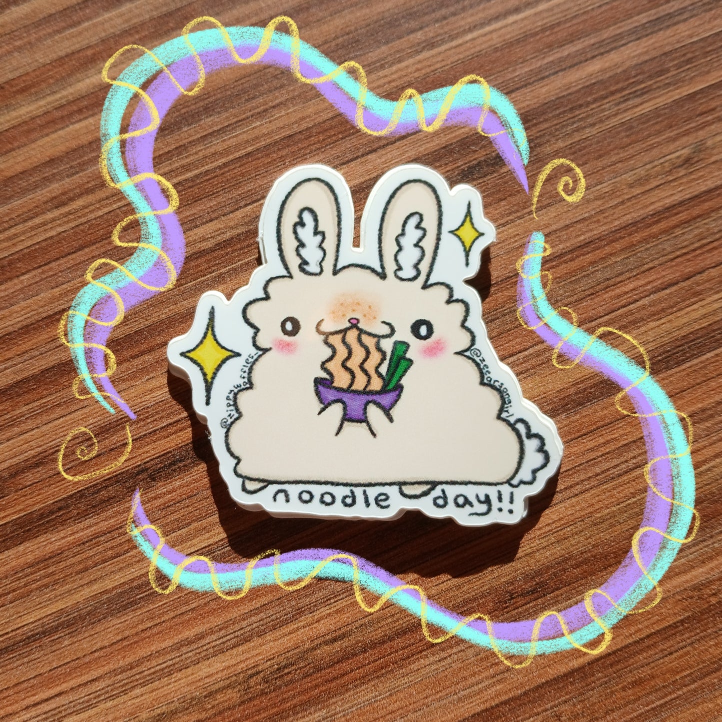 Vinyl Noodle Bunny Sticker