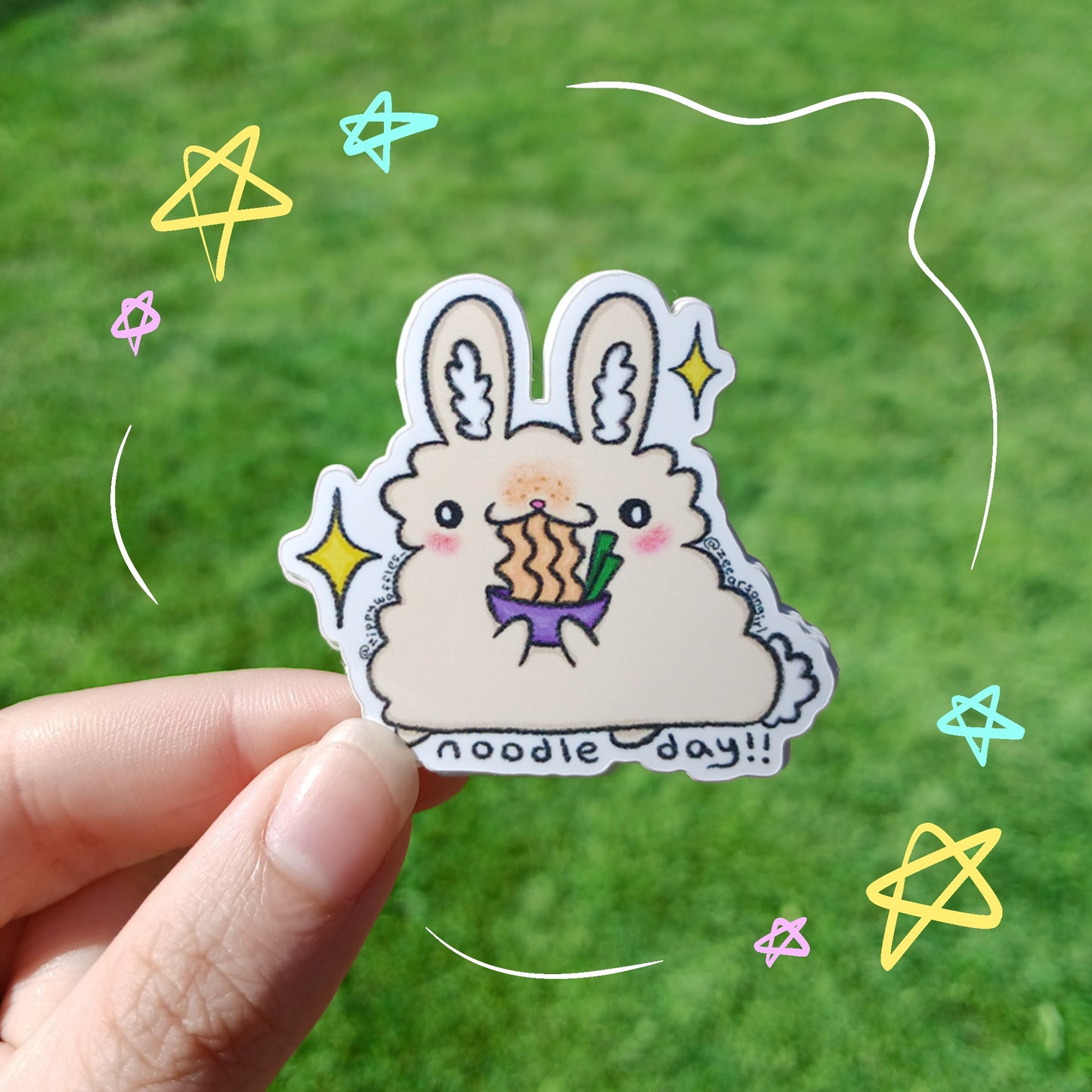 Vinyl Noodle Bunny Sticker