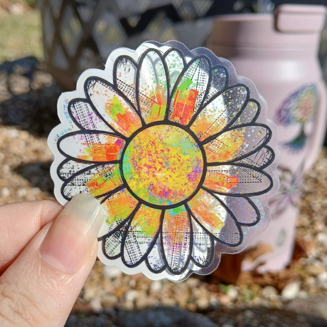 Clear Graffiti Flower Sticker