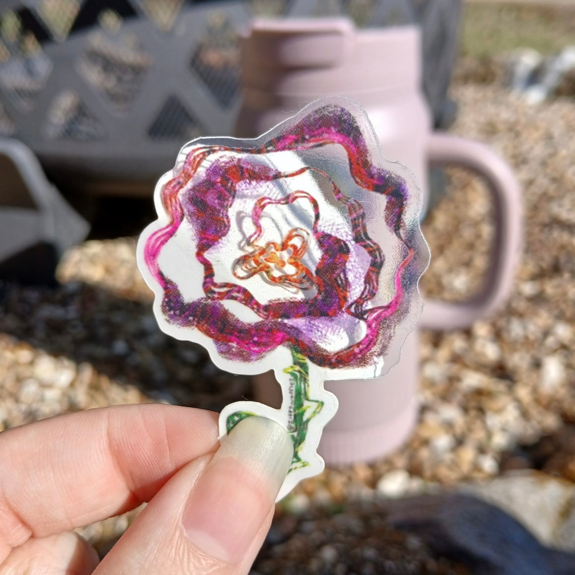 Clear Rose Sticker