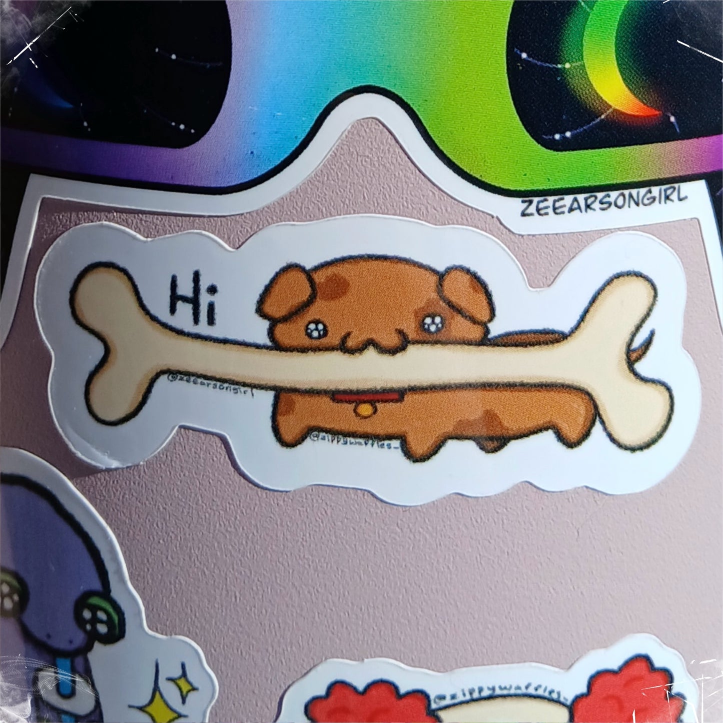 Vinyl Funny Puppy With Bone Sticker
