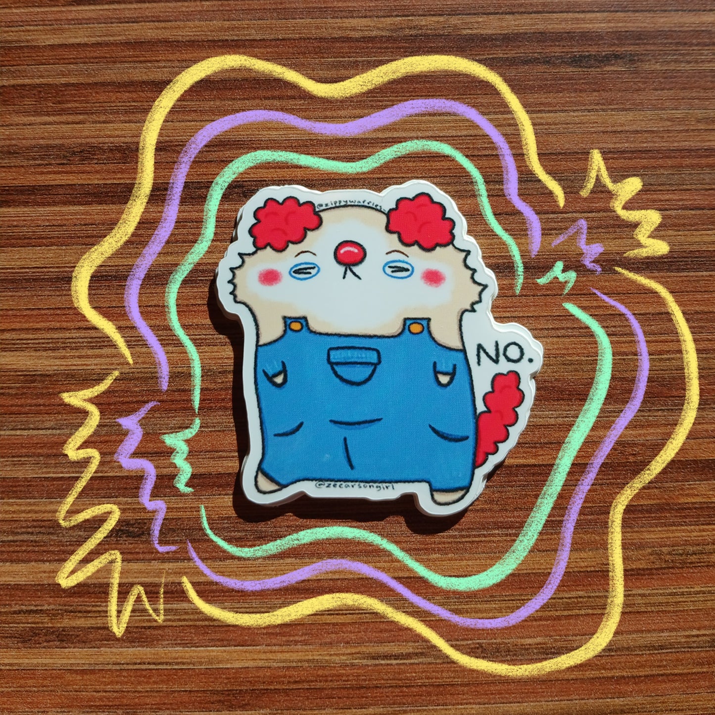Vinyl Clown Kitty Sticker