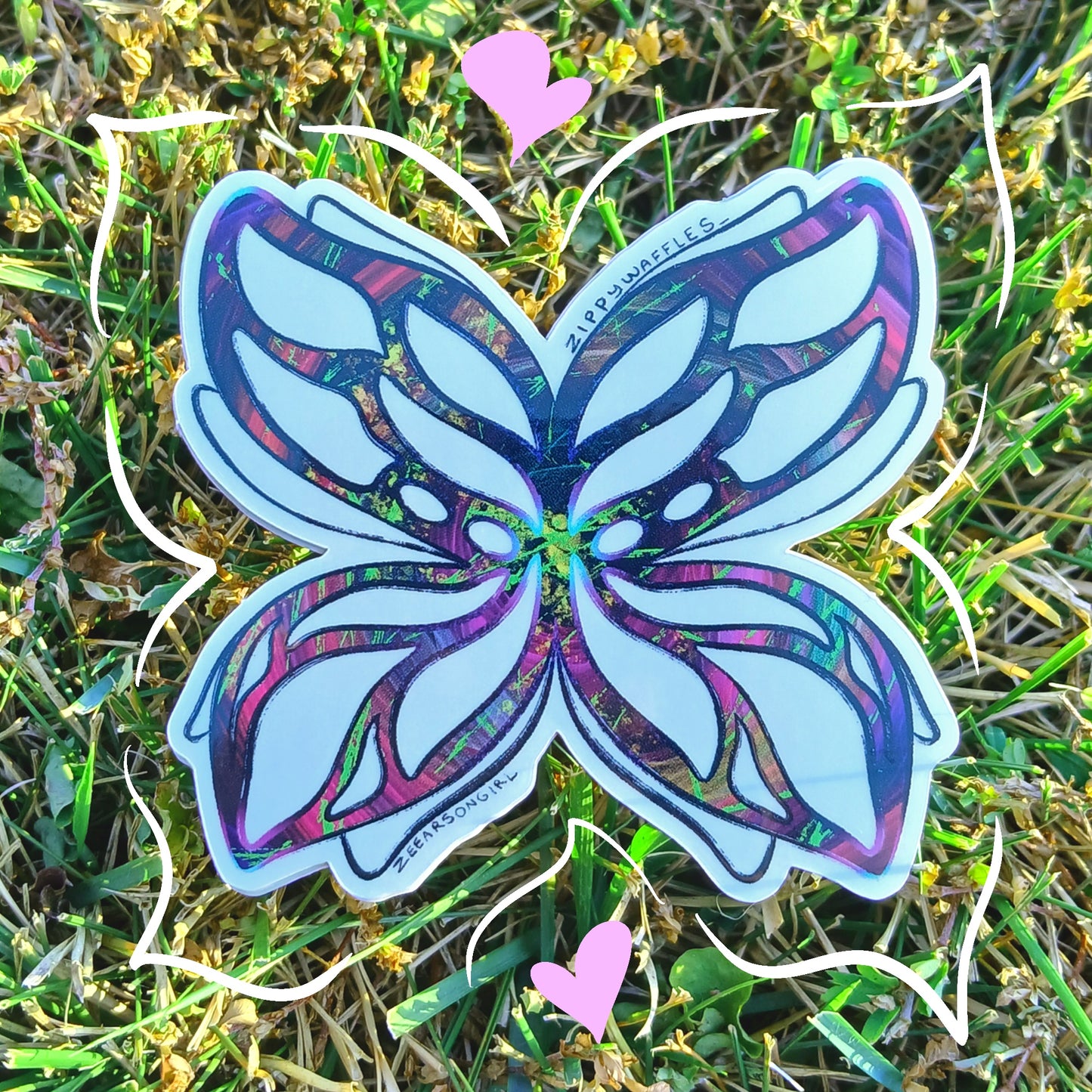 Clear Multicolored Butterfly Sticker