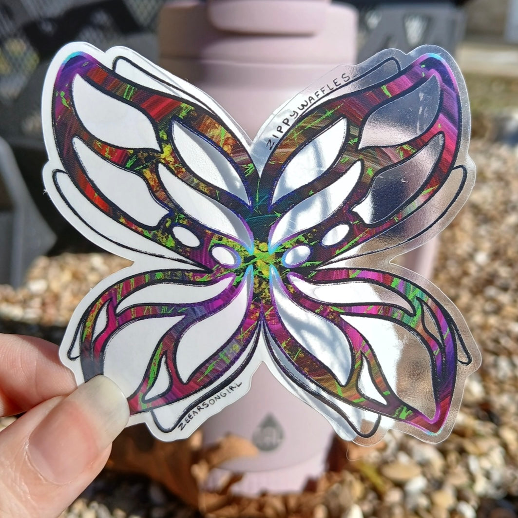 Clear Multicolored Butterfly Sticker