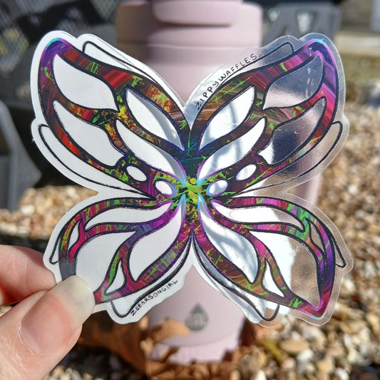 Clear Multicolored Butterfly Sticker
