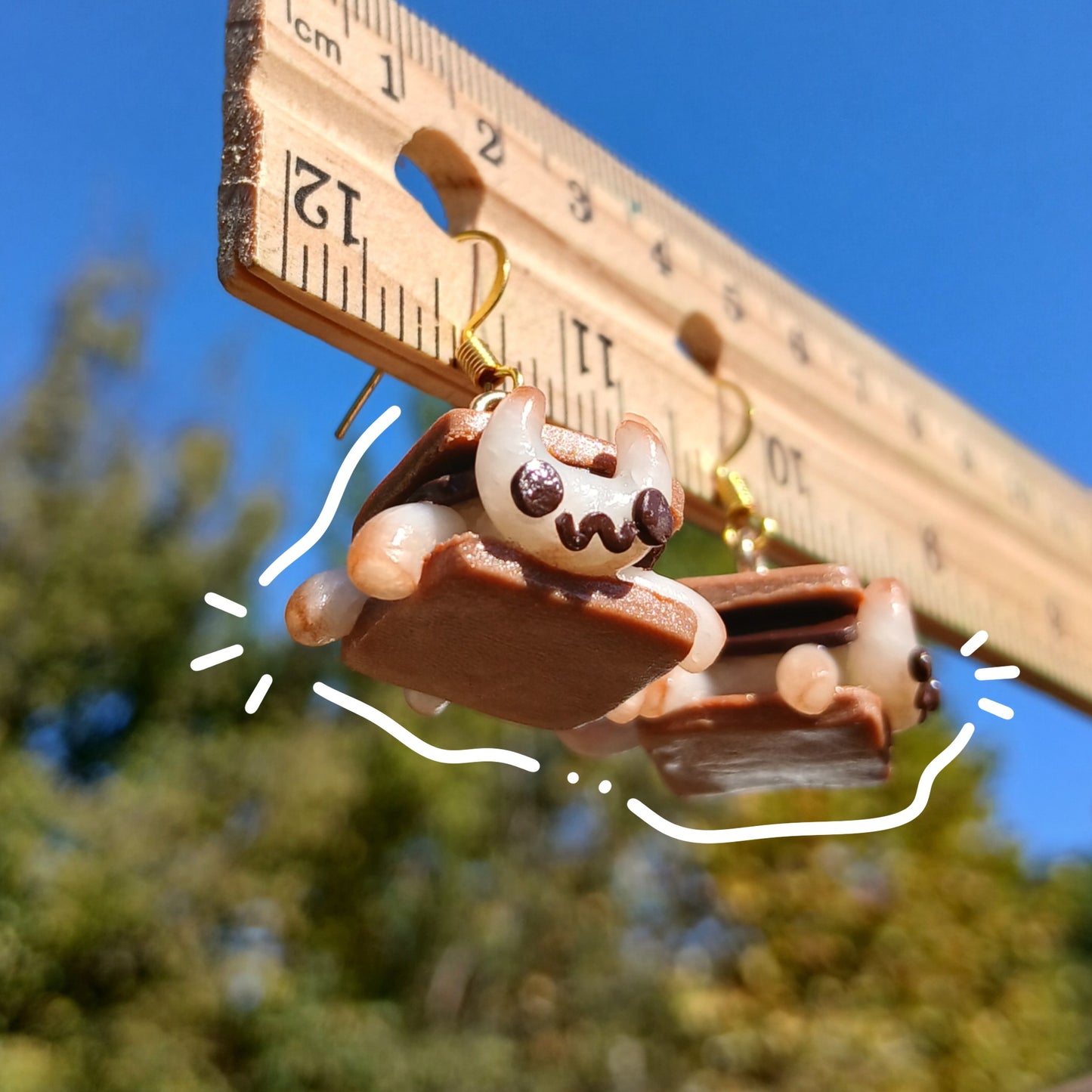 Smiley S’more’s Kitty Clay Earrings