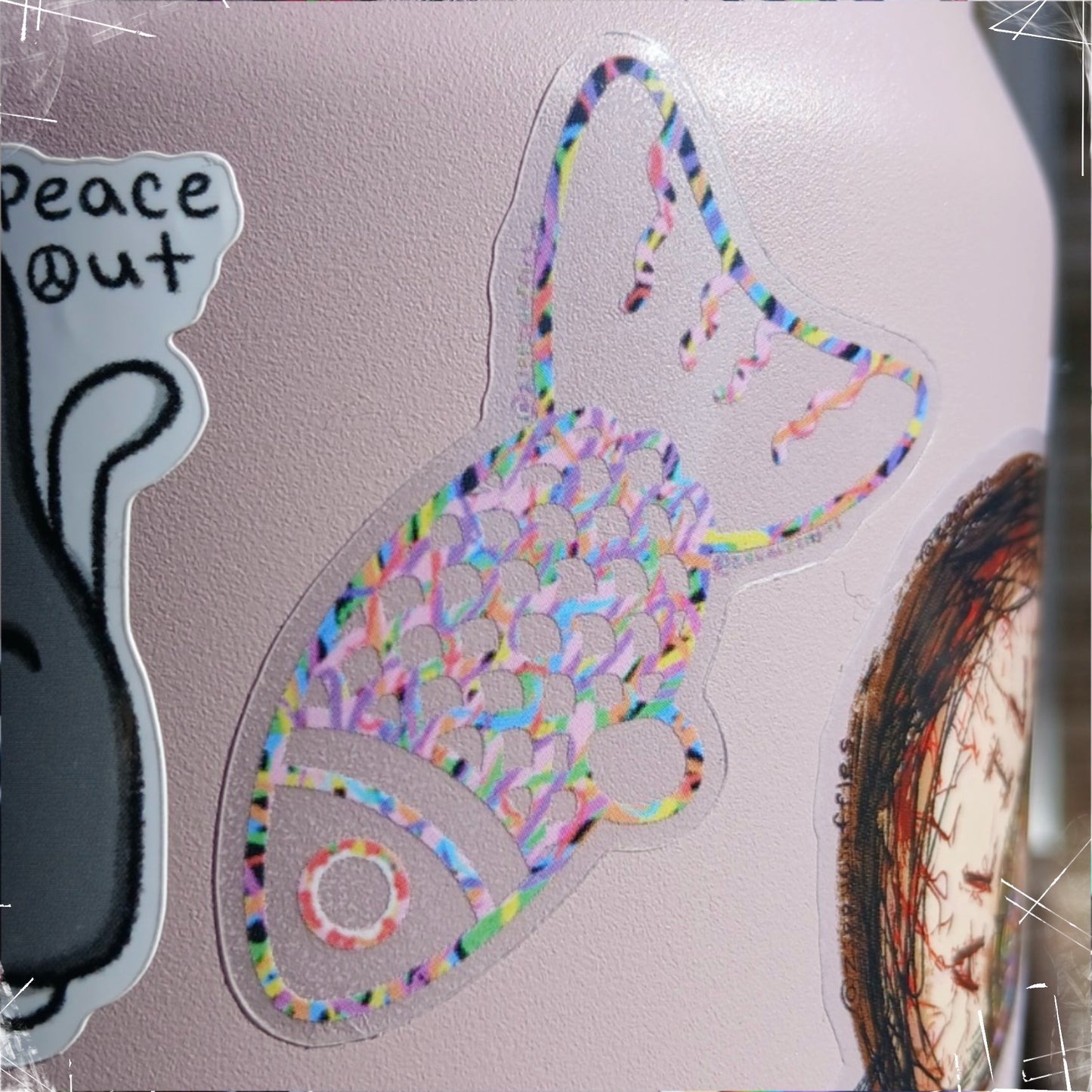 Clear Rainbow Vinyl Fish Sticker
